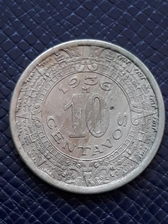 Мексика 10 сентаво 1936 КМ 432
