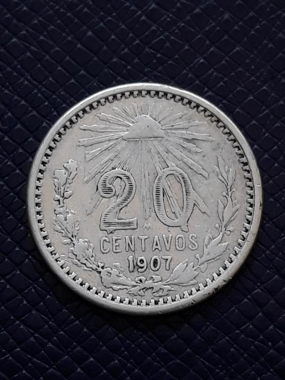 Мексика 20 сентаво 1907 КМ 435