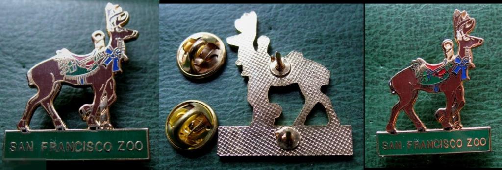 Детский значок США Зоопарк Сан-Франциско - СЕВЕРНЫЙ ОЛЕНЬ (тяжёлый металл, две цанги) USA - 