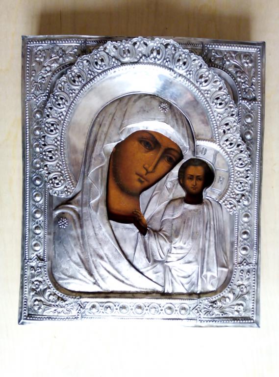 Казанская Пресвятая Богородица . Серебро 84 пр . 1894 год .