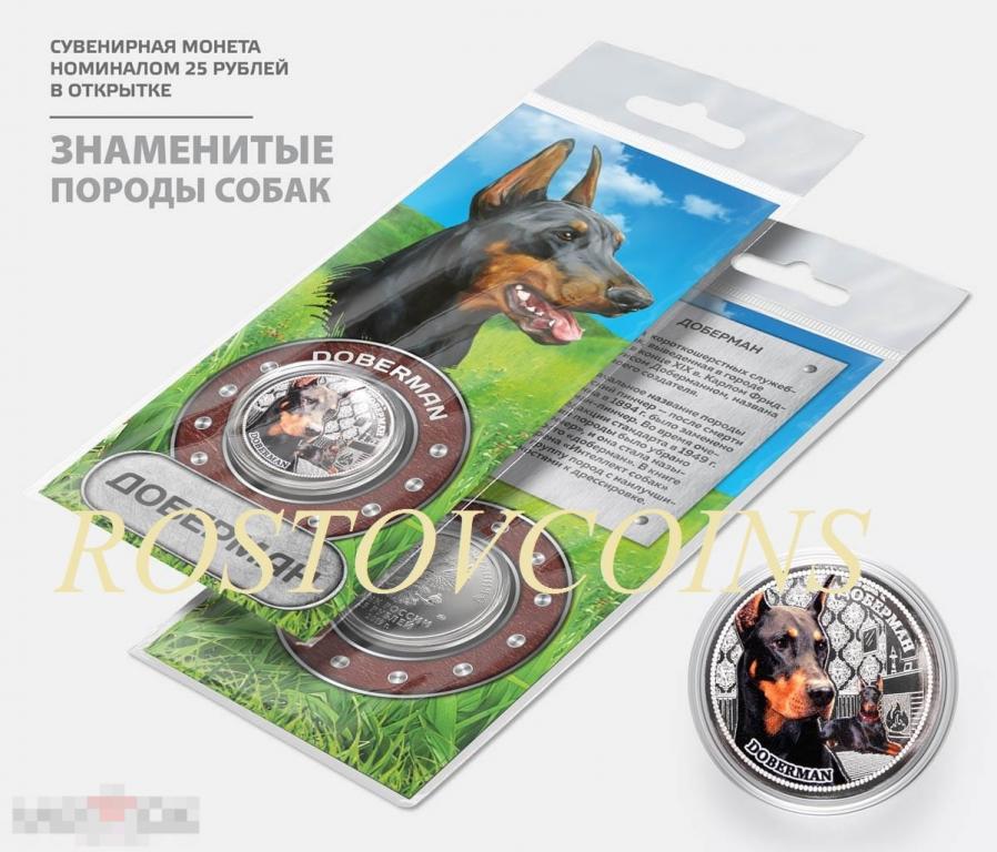 ДОБЕРМАН из серии ЗНАМЕНИТЫЕ ПОРОДЫ СОБАК (в подарочной открытке) доберман пинчер 