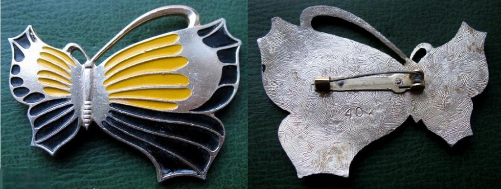 Детский значок СССР - бабочка капустница - крупный чудесный (А) 