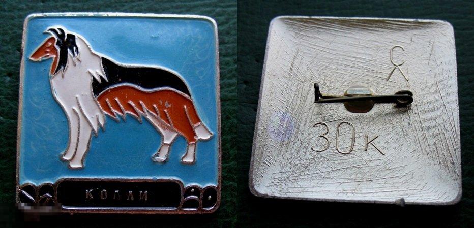 Породы собак КОЛЛИ - значок детский СССР (В) 