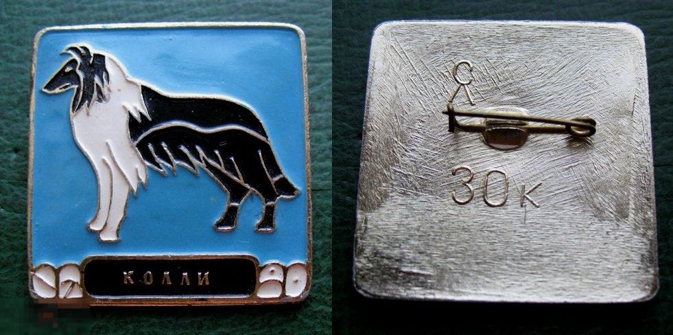 Породы собак КОЛЛИ - значок детский СССР (Б) 