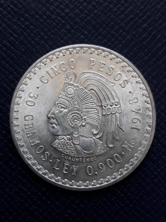 Мексика 5 песо 1948 КМ 465