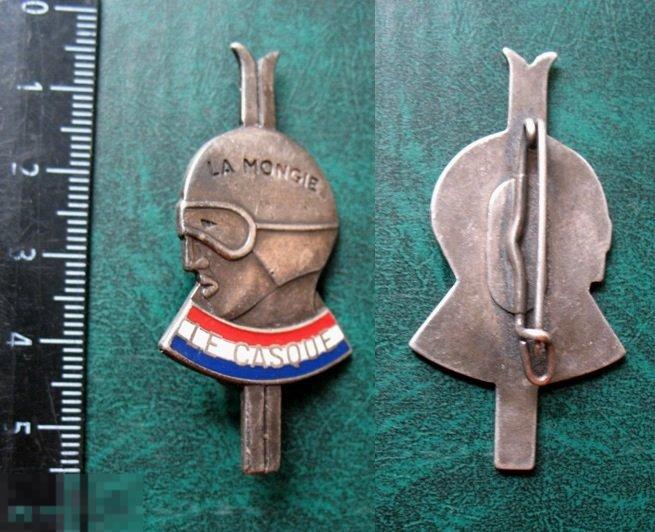 Слалом - ЛЫЖИ Лыжный спорт Франция LA MONGIE Le Casque (тяжёлый металл, серебрение) 