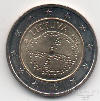 Литва 2 евро Балтийская культура 2016г.  UNC  25_5_3