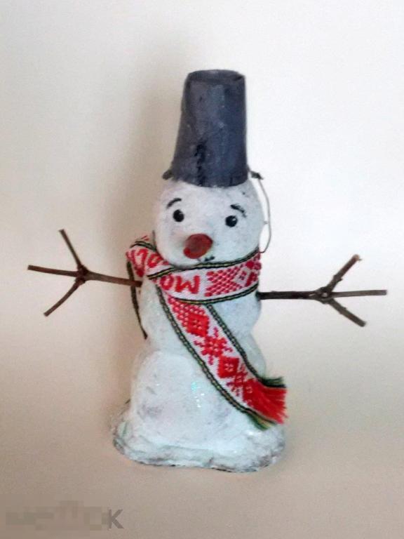 Ёлочная игрушка Снеговик Олимпиада 80 СССР 