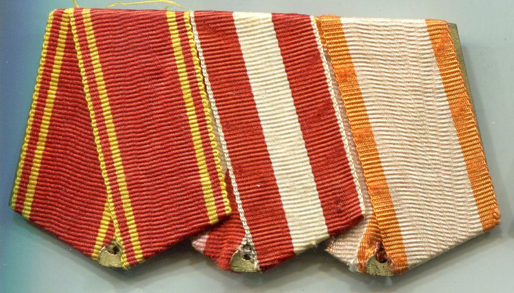 колодка на 3 награды с родными лентами, латунь