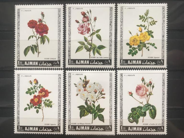 AJMAN «Розы.»    1969  **Mi.405-410