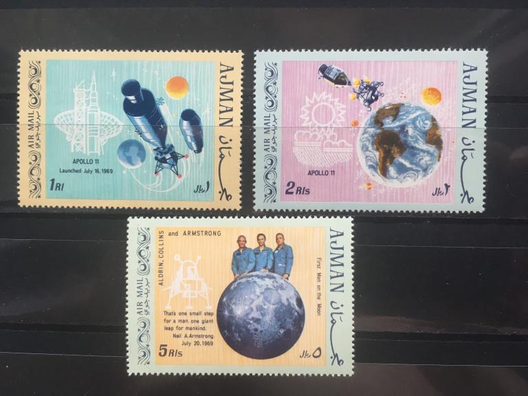 AJMAN «Первый пилотируемый полет на луну.»          1969  **Mi.466-468
