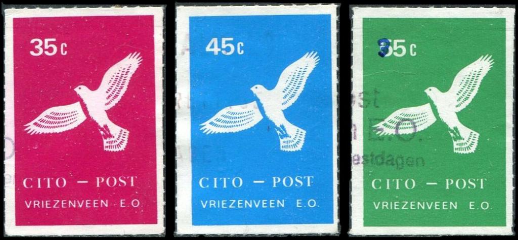 ФАУНА Нидерланды 1989 Фризенфен частная почта Cito-Post Vriezenveen птицы почтовый голубь (3)