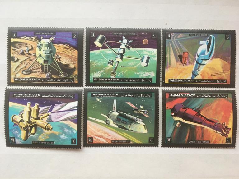 AJMAN «Космические корабли.»     1972  **Mi.1298-1303