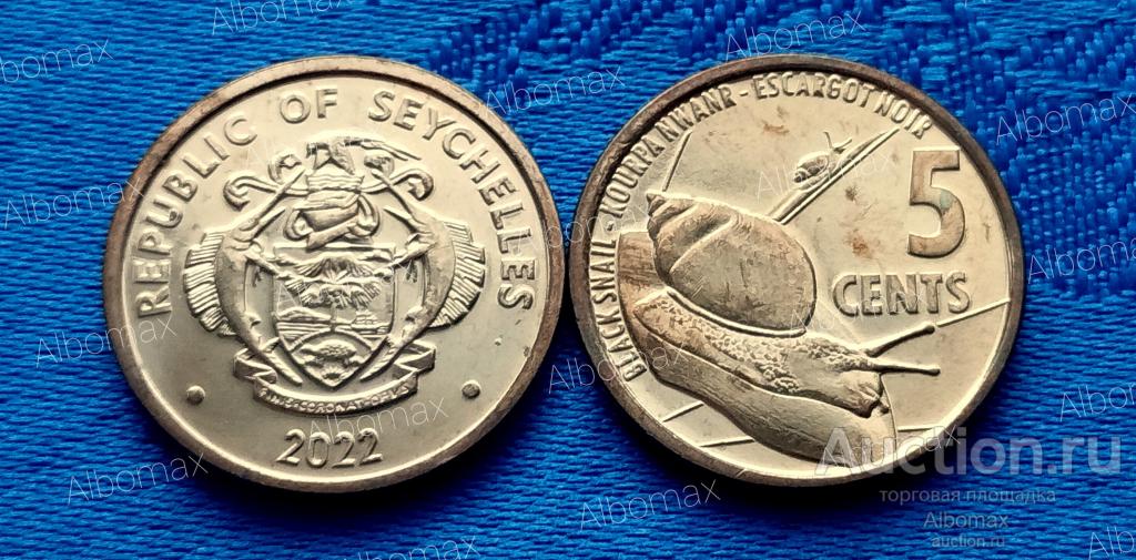 Сейшельские острова (Сейшелы) 5 центов 2022г Черная улитка aUNC/UNC Животные Фауна
