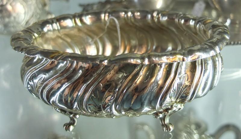 серебряная икорница, для красной и чёрной икры серебро 800 проба