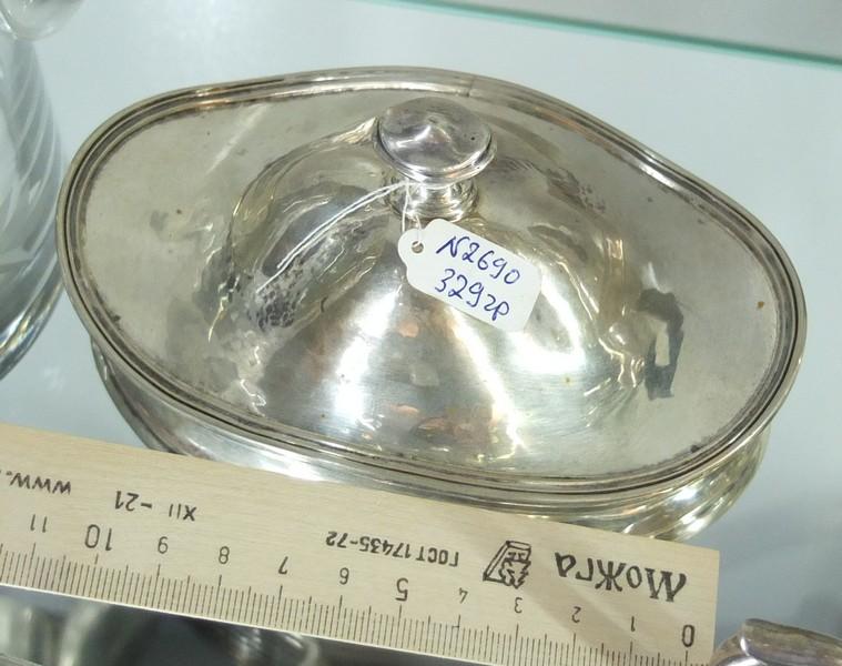 серебряная маслёнка, серебро 800 проба, Венеция, Италия