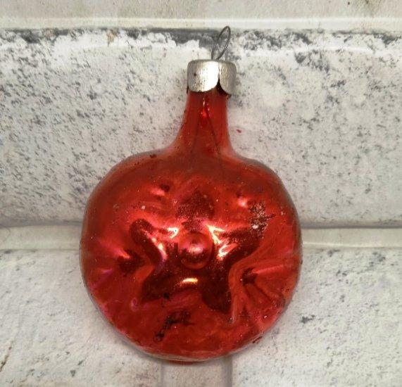 Ёлочная игрушка со звездой красная СССР