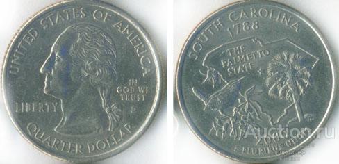 США 25 центов 2000 года Штат Южная Каролина