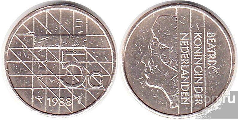 Нидерланды, 5 гульденов 1988 года