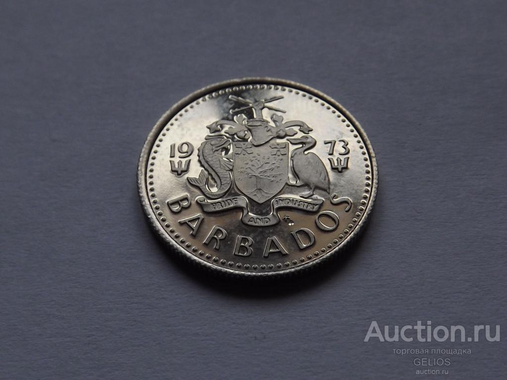 Барбадос 10 центов 1973 Отличное СОСТОЯНИЕ!!!! Блестящая