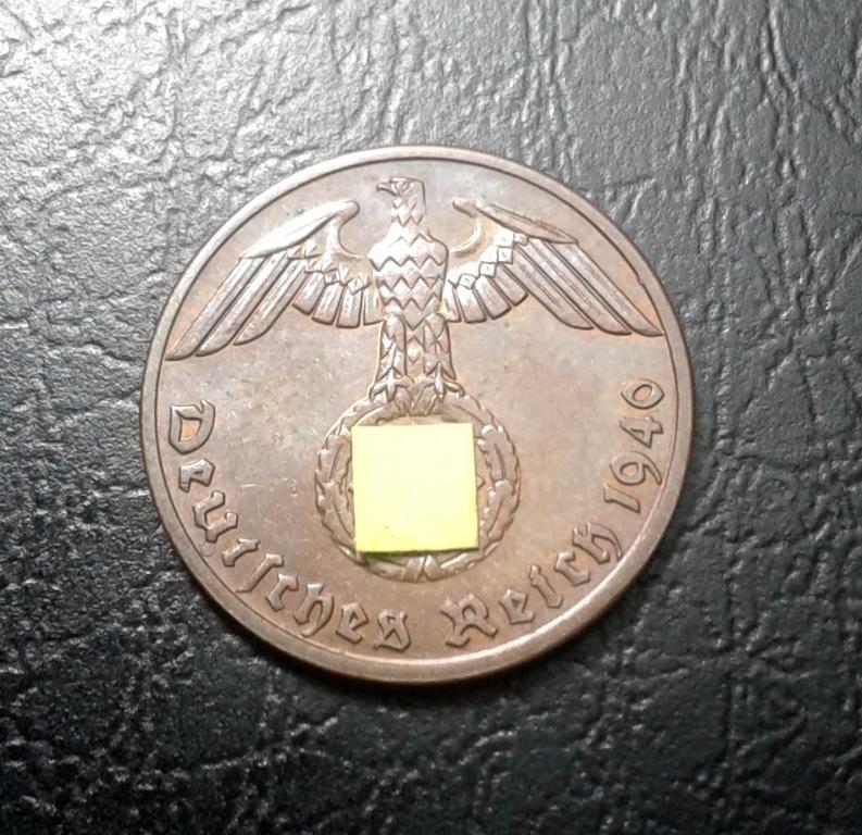 1 рейхспфенниг, 1940 года. AU/UNC.  Германия - Третий рейх.