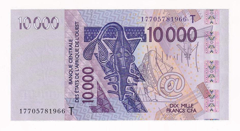 Западная Африка Того (Буква Т) Банкнота 10000 франков 2017 год UNC (38221)