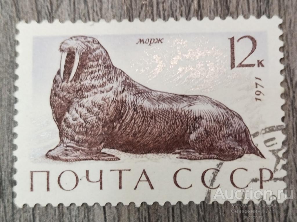 Марка СССР 1971 Фауна Млекопитающие моря