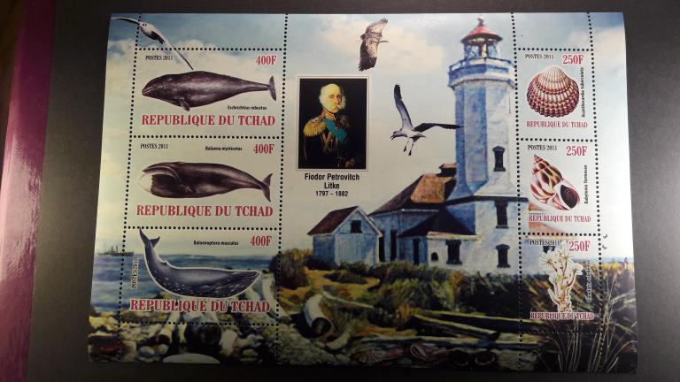 Республика Чад.Морская фауна Ракушки.Маяк.Личности 2011 MNH К3