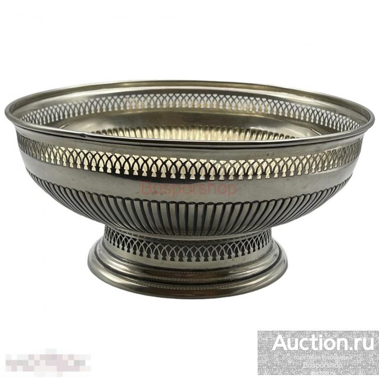 Фруктовница "Ажур", 1900-1925 гг., серебро, 0.800 проба, Европа, (МЮФ)