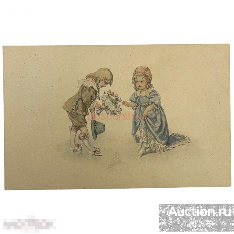 Почтовая открытка &quot;Джентельмен с цветами&quot; 1900-1917 гг. Франция 
