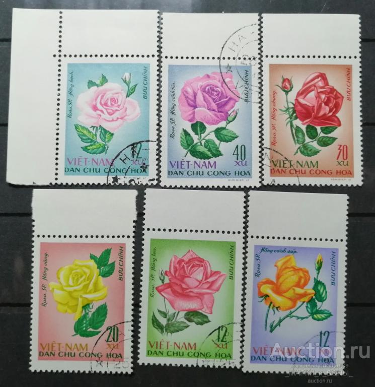 1968г. Северный Вьетнам. РОЗЫ (6 марок). Гашение (3-157)