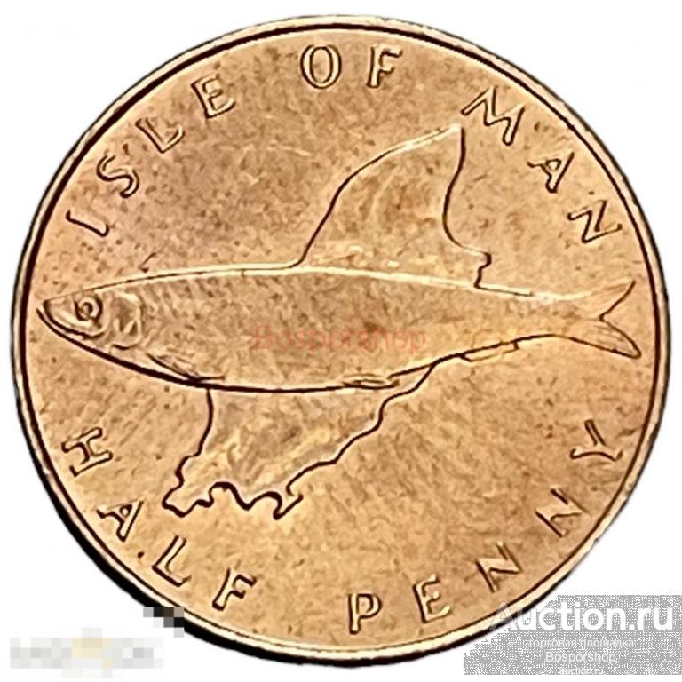 Остров Мэн 1/2 пенни 1976 г. (Br) 