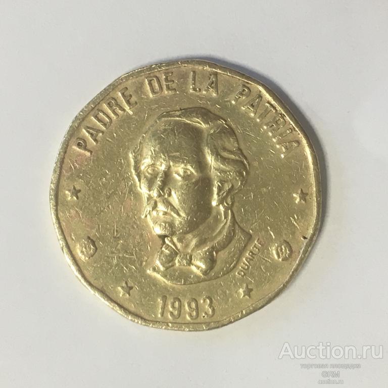 Доминикана 1 песо 1993 год