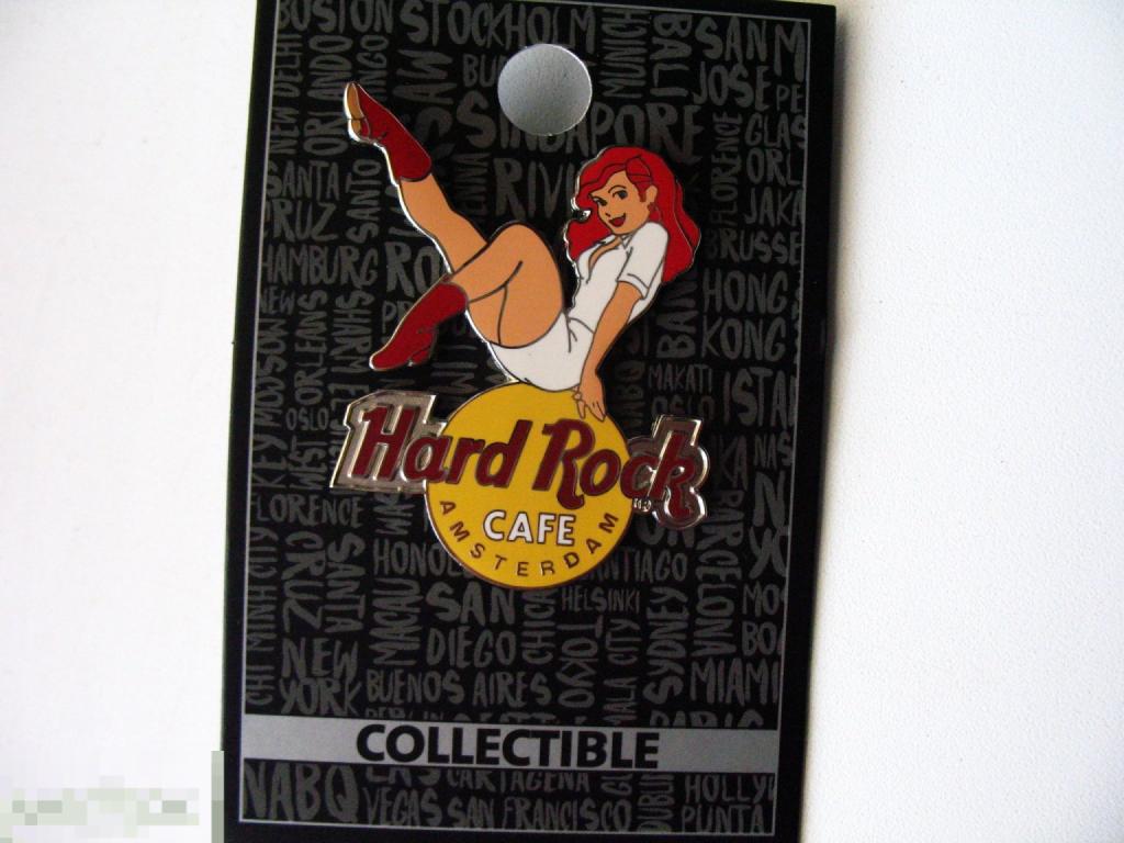 Значок Hard Rock Cafe Amsterdam  Хард-Рок Кафе Амстердам девушка LE 1000 