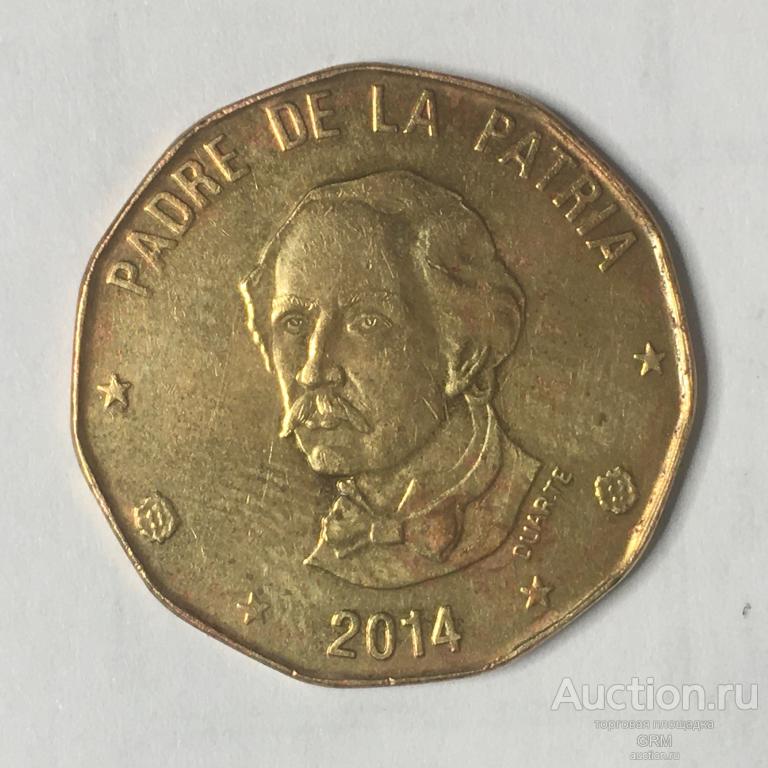 Доминикана 1 песо 2014 год