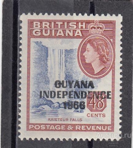 BRITISH GUIANA  БРИТАНСКАЯ ГВИАНА   Водопад  № 290  Надпечатка 1967 Сост** MNH