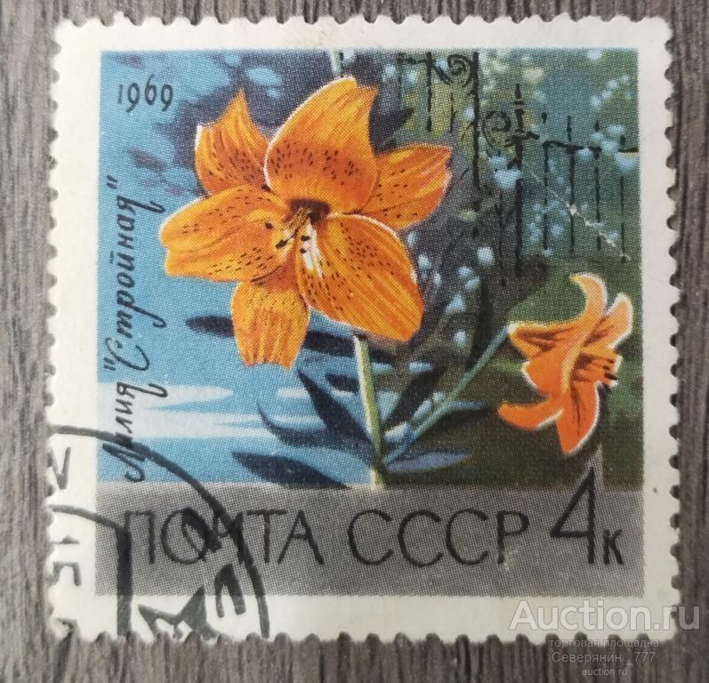 Марка СССР 1969 Флора Цветы 