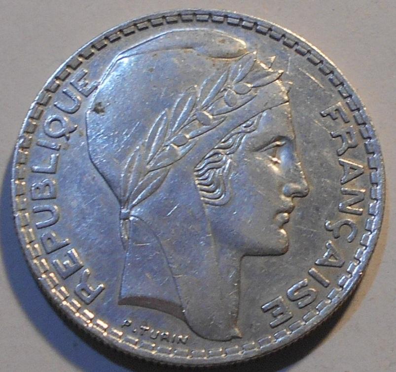 20 франков 1938  год франция серебро