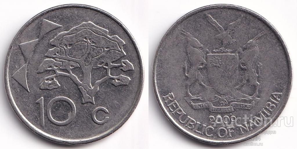 10 центов 2009 года - Намибия - VF - верблюжье дерево - KM# 2