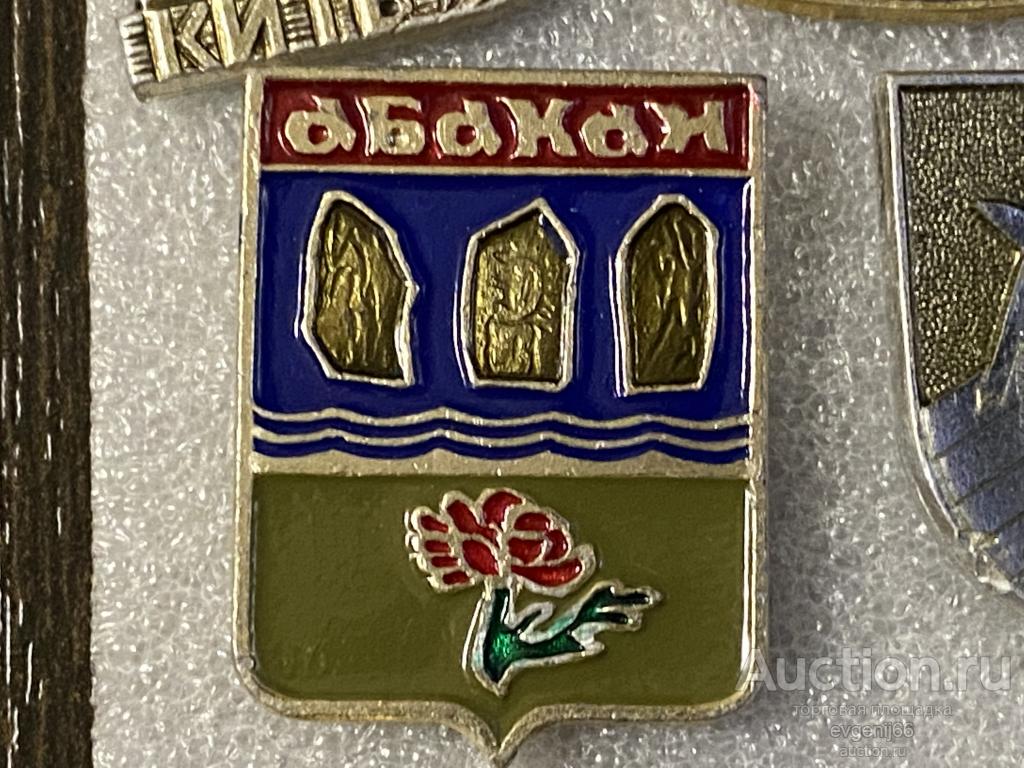 Знак  Значок  герб город АБАКАН. ЦВЕТОК