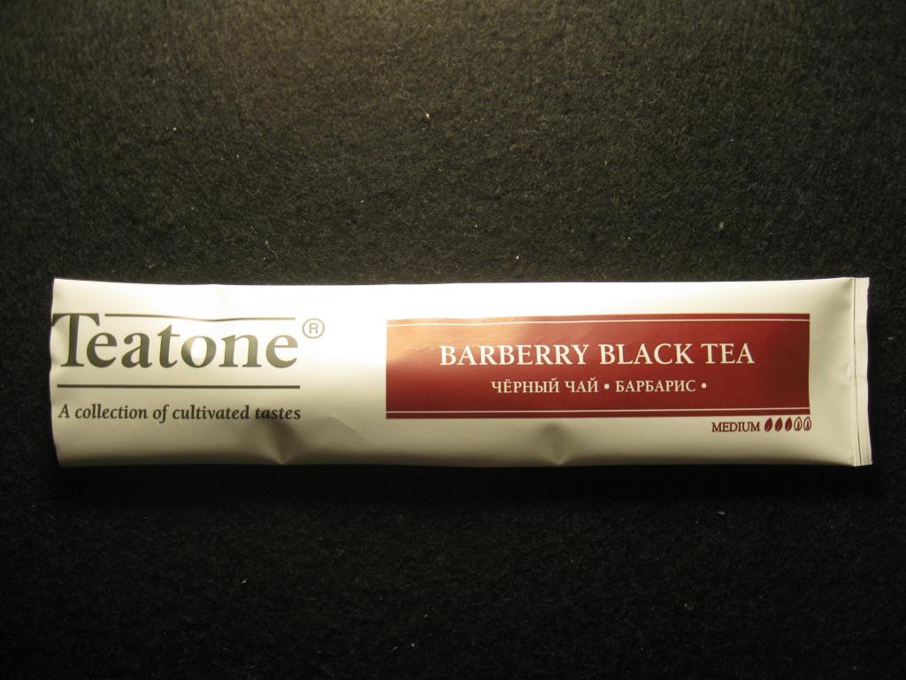 Teatone, чёрный чай барбарис, пакет, пакетик пустой, упаковка, обрезан с одной стороны