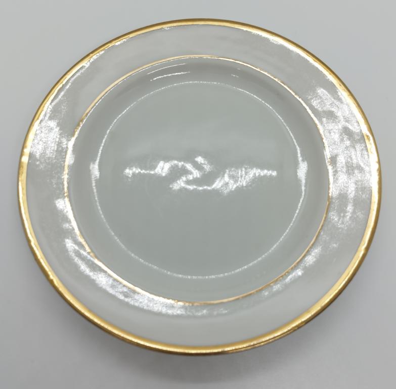 тарелка плоская фарфор Дулево позолота 17.5 см
