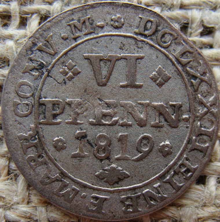 Брауншвейг-Вольфенбюттель герцогство 6 пфеннигов 1819 год (FR)