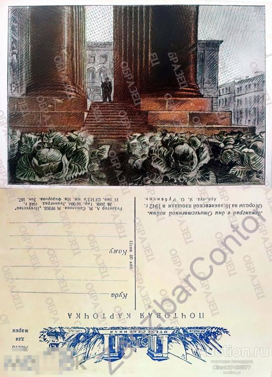 СССР. ВОВ. Открытка. Ленинград в дни ВОВ - Огороды на Исаакиевской площади 