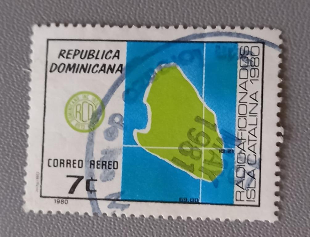 Доминиканская Республика 1980 год Карта острова Каталина Гаш