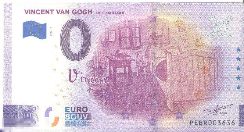 Банкнота 0 Евро Vincent van Gogh - De Slaapkamer PEBR-2022-4 