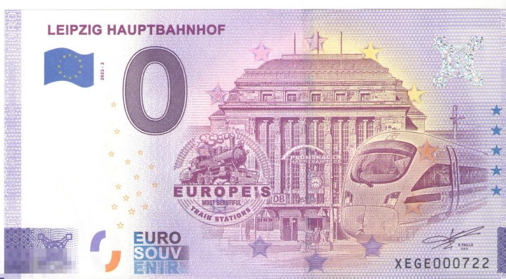 Банкнота 0 Евро Leipzig Hauptbahnhof XEGE-2022-2 