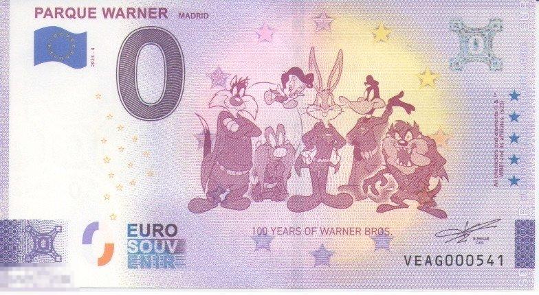 Банкнота 0 Евро Parque Warner-Madrid VEAG-2023-4 