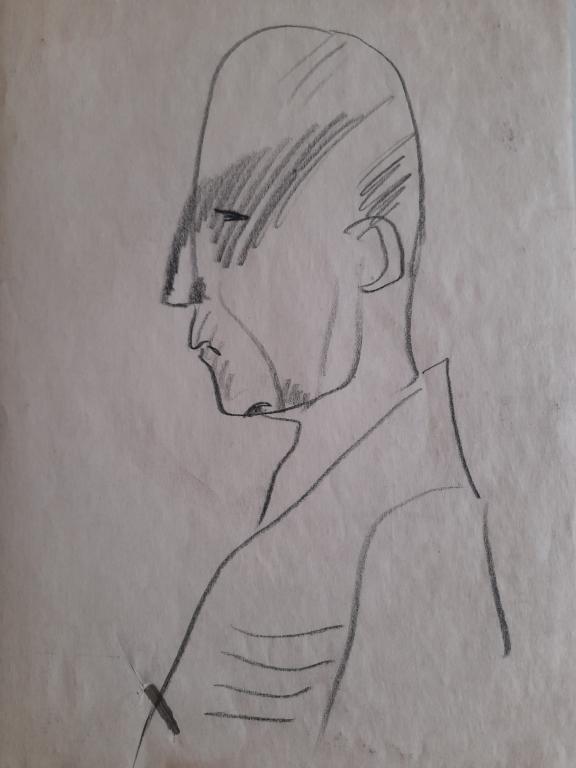 Иванов С.И. (1922-2018) Профиль лысого мужчины