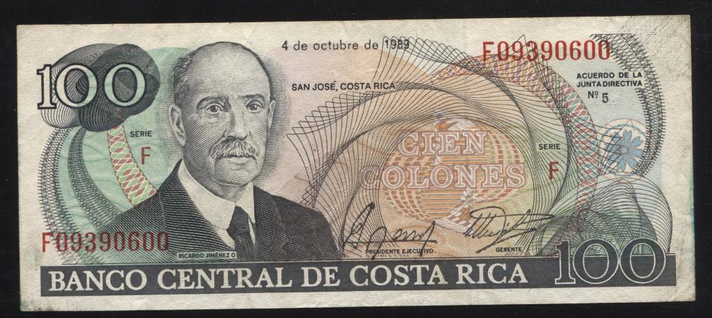 Коста-Рика 100 колон 1989 600